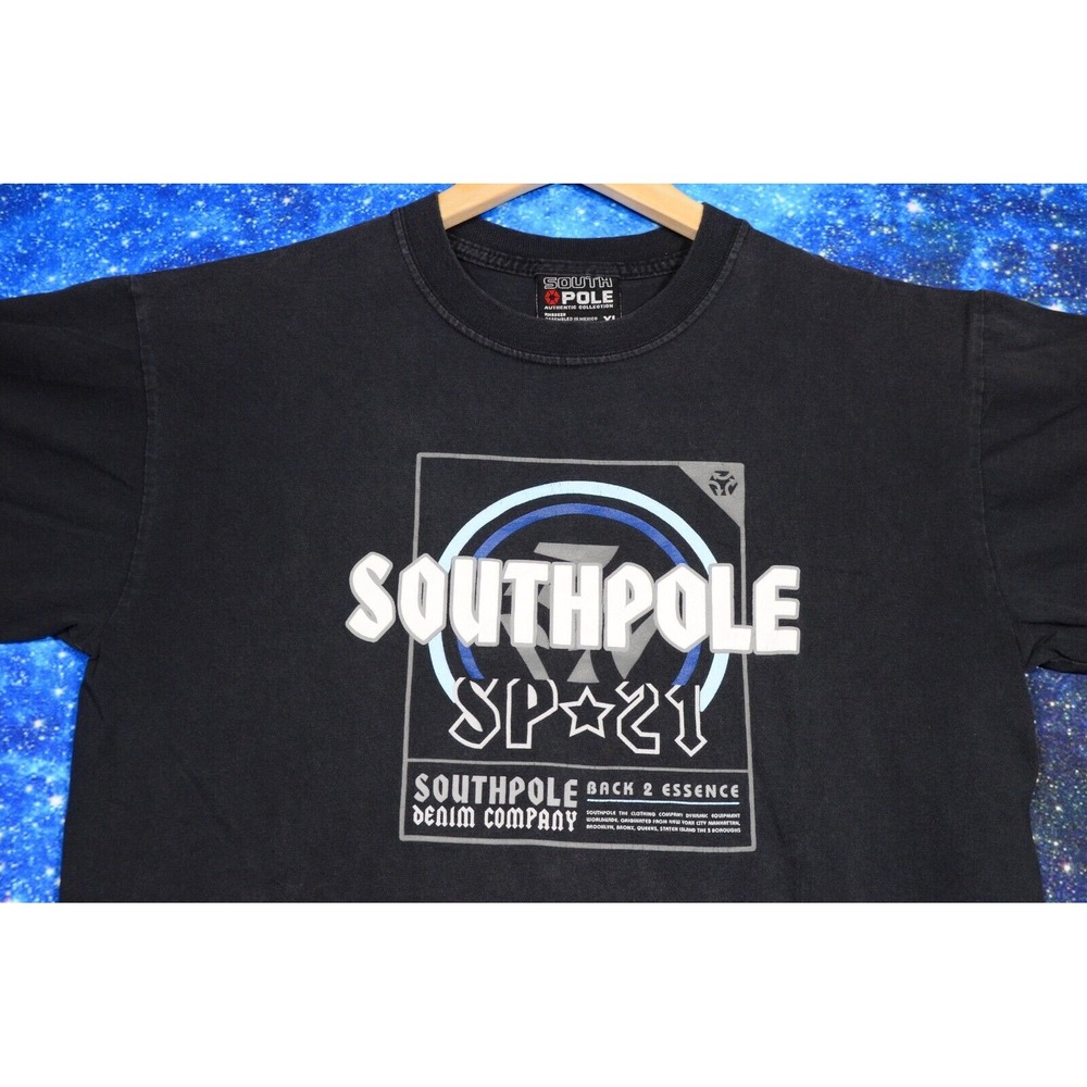 Vintage Southpole Graphic T-Shirt Size XL Black 2000s Y2K Grunge Hip Hop Skater - Picture 2 of 8
